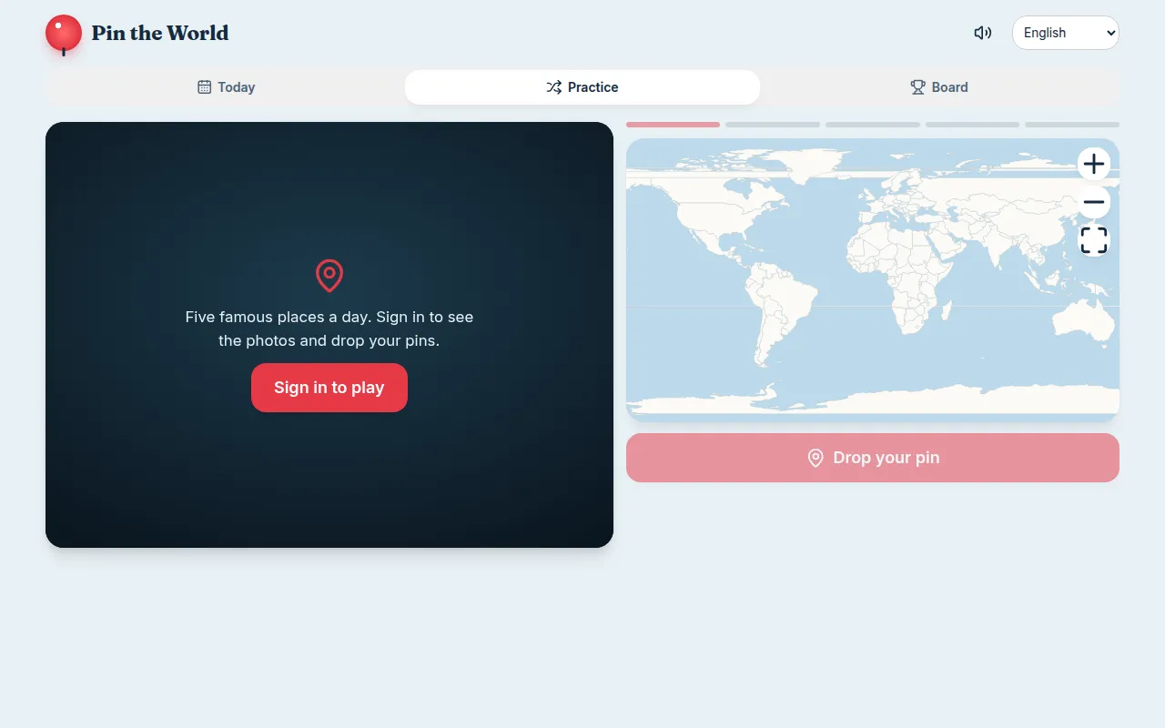 Pin the World open in a browser