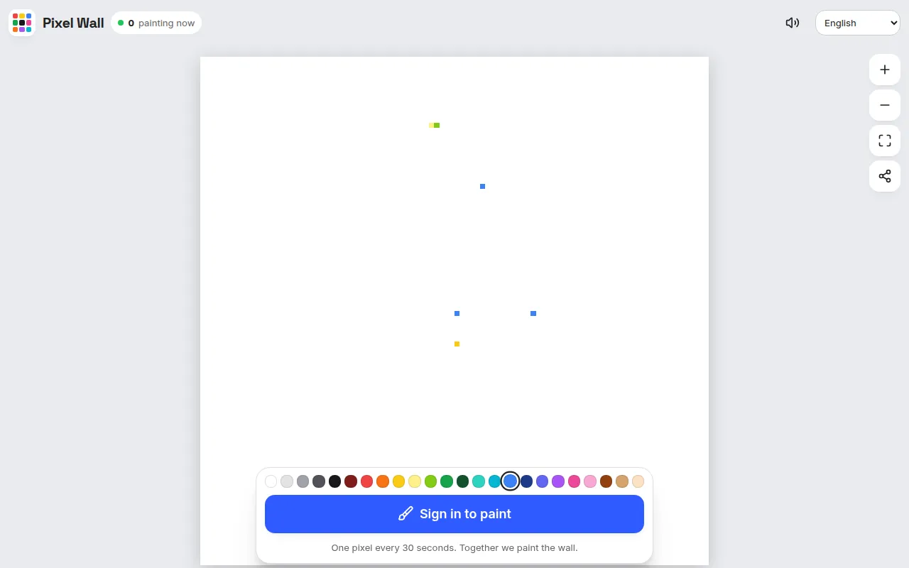 Pixel Wall مفتوح في المتصفح